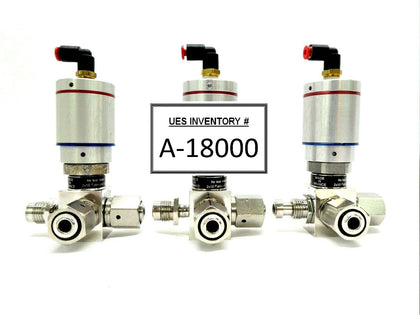 Qualiflow 2x10-9atm.cm3/Sec 3-Way Pneumatic Valve F HF Series Lot of 3 Working