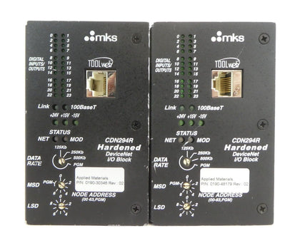 MKS Instruments AS01294 DeviceNet I/O Block CDN294R AMAT Working Surplus