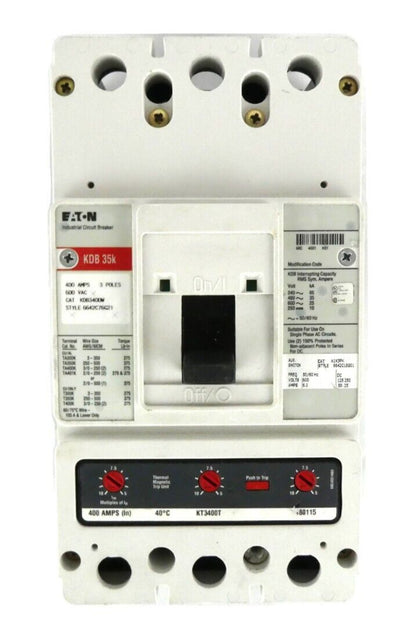 Eaton 6642C76G21 KDB 35K 3-Pole Industrial Circuit Breaker KDB3400W Working