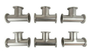 MKS Instruments NW40 4.5" Three Way Vacuum Tee Reseller Lot of 6 HPS Edwards New