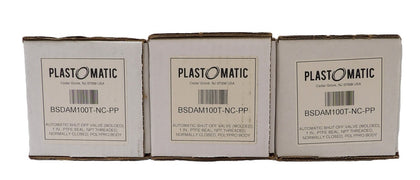 Plast-o-matic BSDAM100T-NC-PP Shut-off Valve AMAT 3870-02306 Lot of 3 New