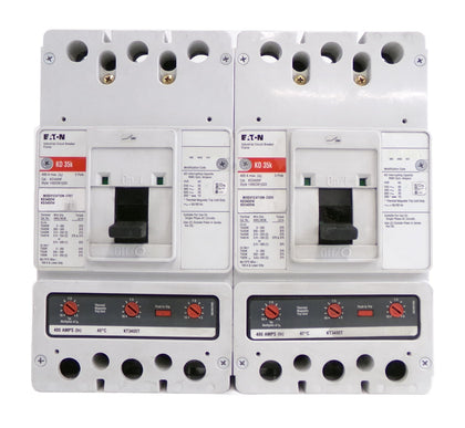 Eaton KD3400F 3 Pole Industrial Circuit Breaker Assembly KD 35k Lot of 2 Spare