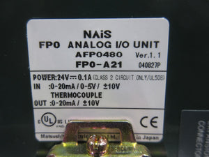 Matsushita Nais AFP0480 PLC FP0-A21 Vexta DFC1507 Cosel R10A-5 Used Working