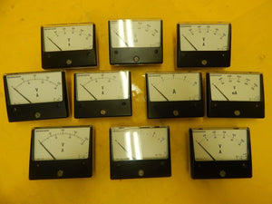 Daiichi LMK-10C Oblong Meter LK Series DC Voltmeter Ammeter Lot of 10 Used