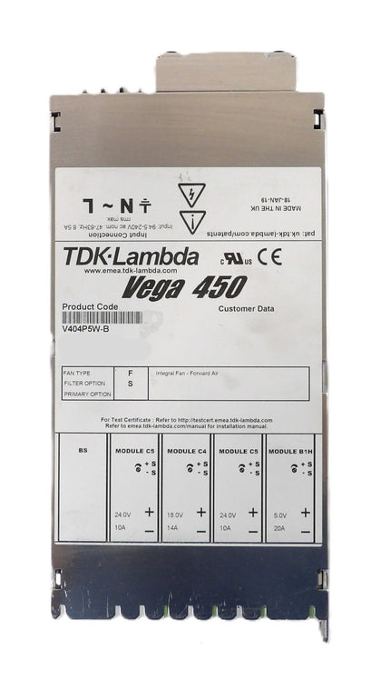 TDK-Lambda V404P5W-B Modular Power Supply Assembly Vega 450 Working Surplus