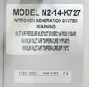 Parker Balston N2-14-K727 LC/MS Nitrogen Generator System Working