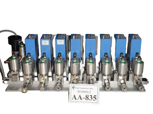 Millipore Tylan FC-2979MEP5 8 Station MFC Mass Flow Controller Assembly Working