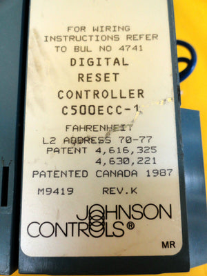 Johnson Controls Digital Reset Controller C500ECC-1 Used Working
