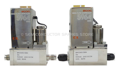 Brooks 5964 Mass Flow Controller MFC 2000 SCCM B2H6 Lot of 2 OEM Refurbished