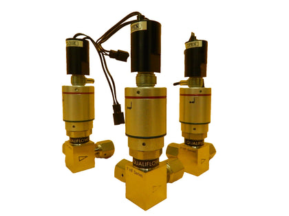 Qualiflow F HF Series Pneumatic Angle Valve 2x10-9atm.cm3/S?ec Lot of 3 Used