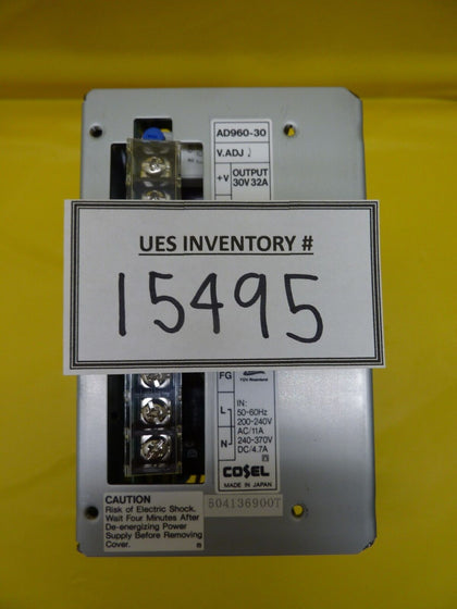 Cosel 504136900T AC/DC Adjustable Voltage Power Supply AD960-30 Used Working