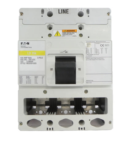 Eaton 6633C81G03 LD 35K 3-Pole Industrial Circuit Breaker LD3600F Working