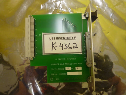 Ultratech Stepper 03-15-00308-02 Stepper WAS Transition ASH PCB Card Used