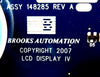 Brooks Automation 148284 LCD Display IV PCB Board Assembly Working Surplus