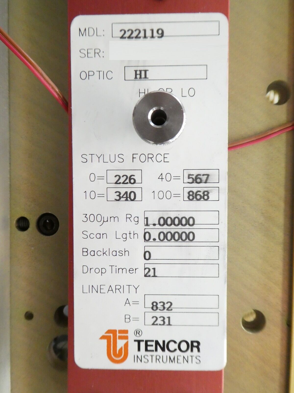 Tencor P-2H 200mm HI Long Scan Profilometer Wafer Stage Assembly Spare ...