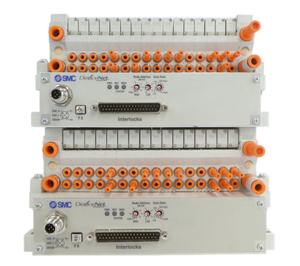 SMC VV5Q11-16-X1602 16-Port Manifold Module EX420-SDN2 Lot of 2 Working Surplus