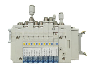 SMC PCW Type 7-Port Pneumatic Manifold Reseller Lot of 8 Working Surplus