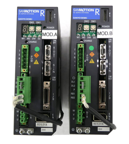 Sanyo Denki RS1L01AZB00A02 Servo Drive SANMOTION R Reseller Lot of 2 Working