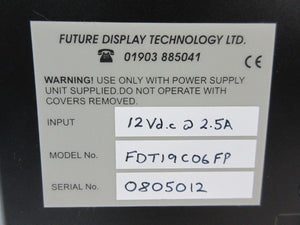 Future Display Technology FDT19C06FP 19” Touch Screen No Stylus Used Working