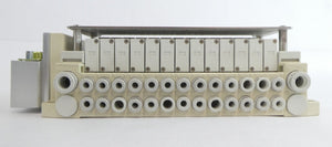 SMC SS5V1-DUR02487 15-Port Pneumatic Manifold Assembly Working Surplus