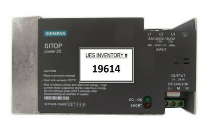 Siemens 6EP1436-1SH01 Power Supply SITOP power20 Balzers Unaxis LLS 502 Working