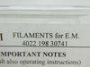 FEI 9432 052 50001 E.M. Filaments 4022 198 30741 Reseller Lot of 8 XL 30 New