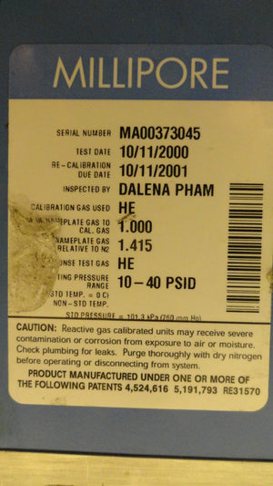 Millipore Tylan Mass Flow Controller FC-2900M 20SCCM HE 2900 Used Working