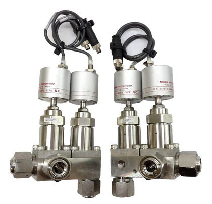 Fujikin 316L-P Diaphragm Valve Assembly Type N.C. LAM Lot of 2 Working Surplus