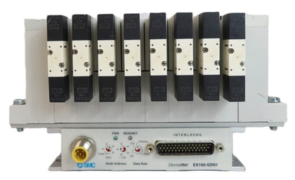 SMC VV5Q21-ULB990061 8-Port Pneumatic Valve Manifold EX160-SDN1 Working