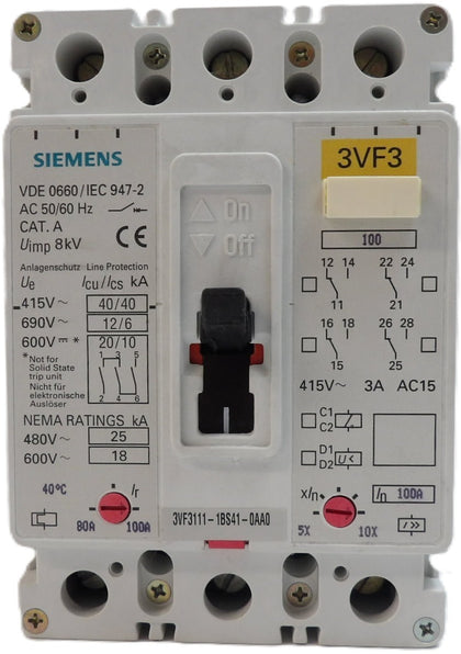 Siemens VDE 0660/IEC 947-2 3 Pole Circuit Breaker Working