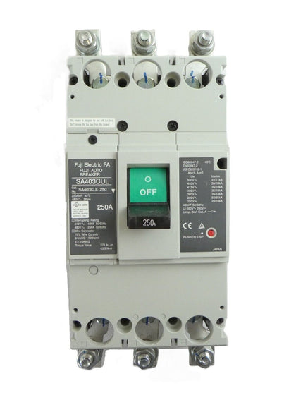 Fuji Electric FA SA403CUL 250A Industrial Auto Breaker Working Surplus