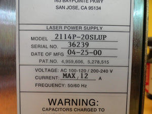 JDS Uniphase 2214-20SLUP Laser System 2114P-20SLUP KLA-Tencor 5107 Working