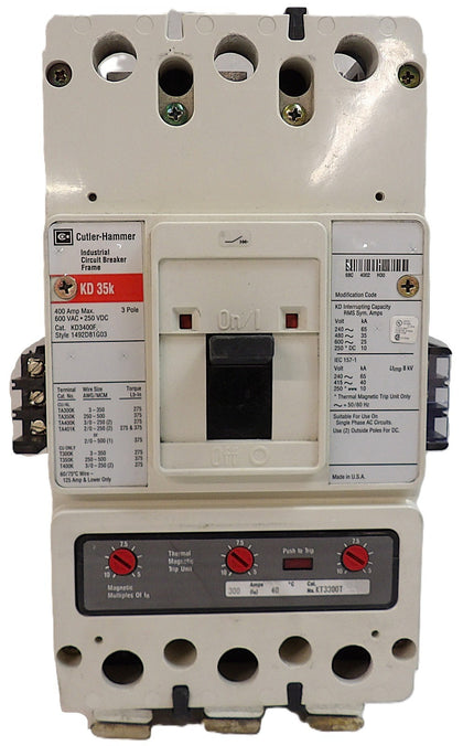 Cutler-Hammer 1492D81G03 KD 35k 3-Pole Industrial Circuit Breaker Working
