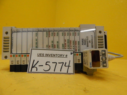 SMC US5200 13-Port Pneumatic Manifold ARM2000 ISE40-01-22 Used Working