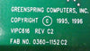 Greenspring Computers VIP616 Rev C2 Industry Pack PCB Card Working Surplus