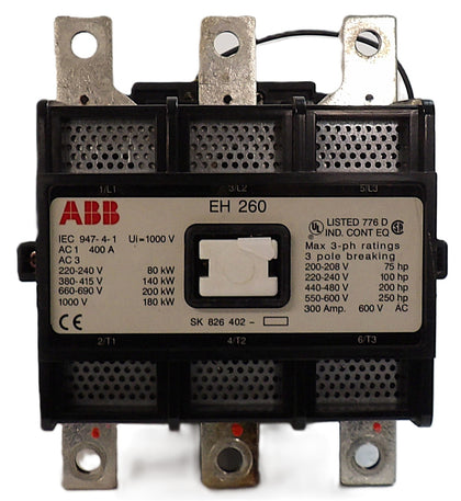 ABB SK 826 402 3-Pole Contactor EH 260 SK 826 400-DB 24V Working Surplus