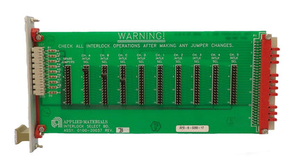 AMAT Applied Materials 0100-20037 Interlock Select PCB Card Working Surplus