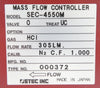 STEC SEC-4550M Mass Flow Controller 30 SLM HCl Reseller Lot of 7 Working
