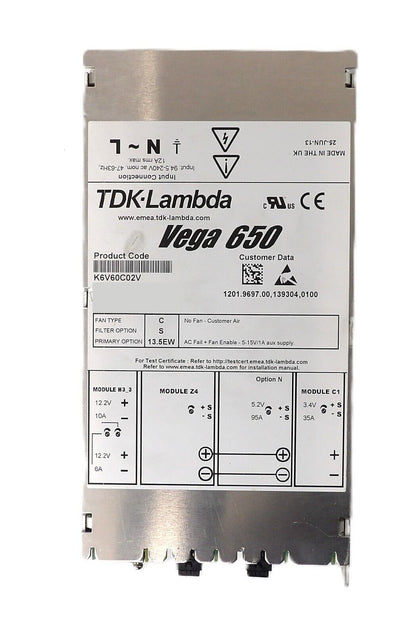 TDK-Lambda K6V60C02V Power Supply Vega 650 Sciex Spectrometer Working Surplus
