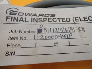 Edwards U20000447P Gate Valve to Pump Cable Assembly 19.5 Foot New