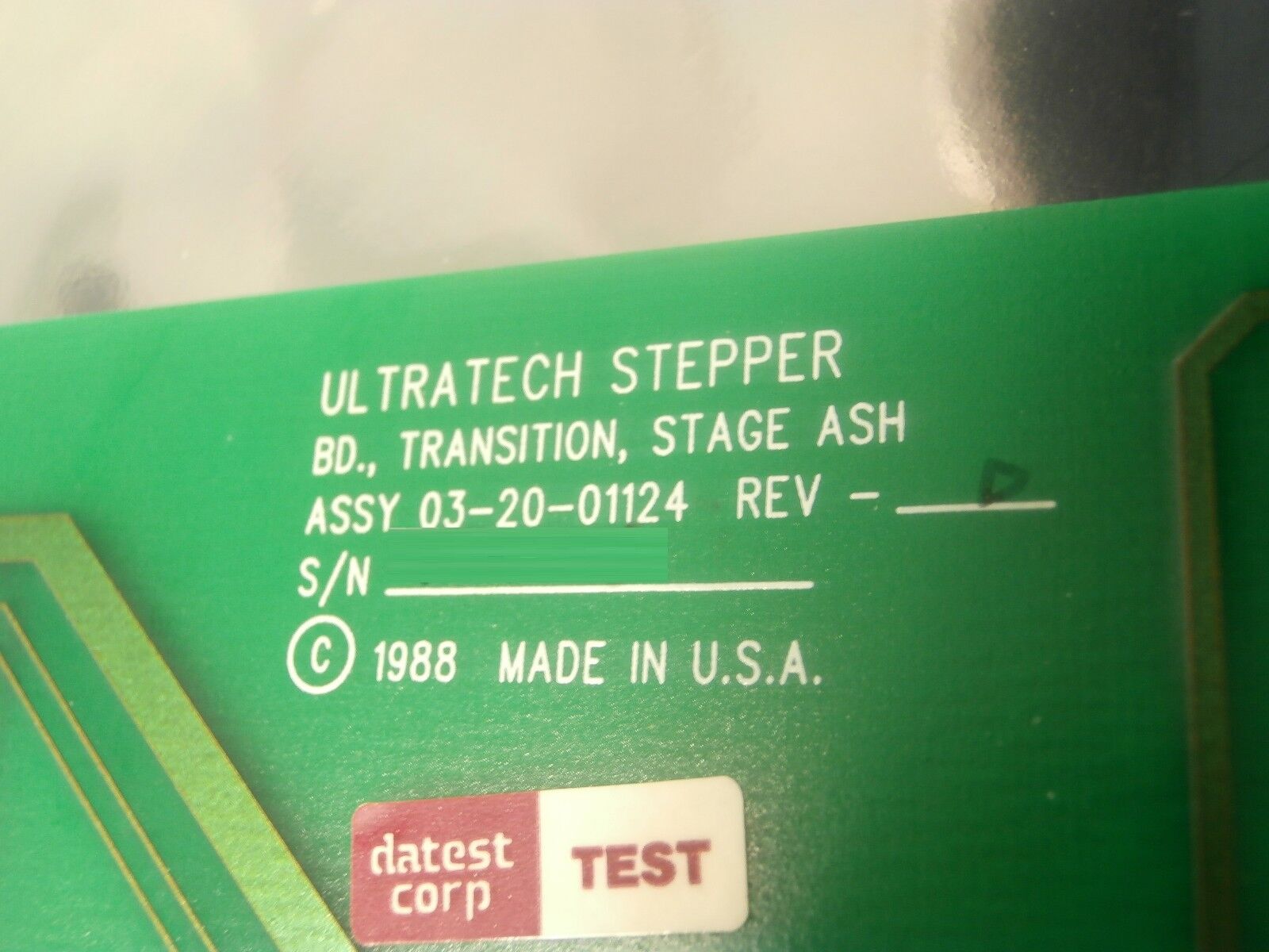Ultratech Stepper 03-20-01124 Transition Y Stage ASH PCB Card Rev. D Titan Used
