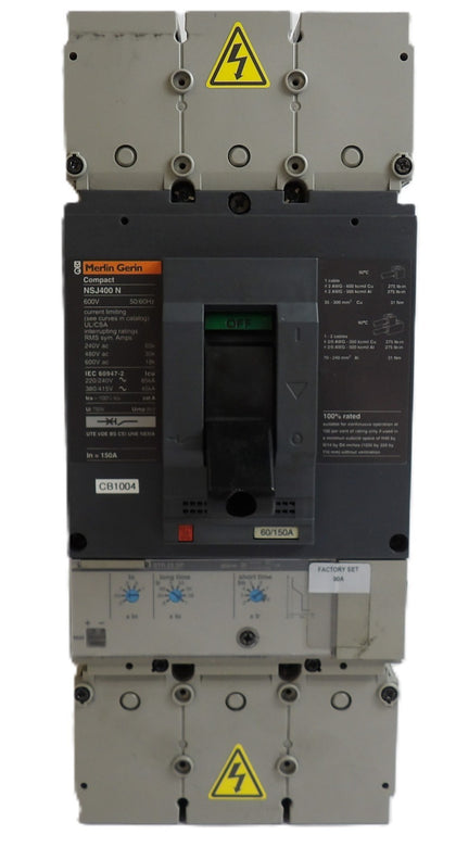 Merlin Gerin NSJ400 N 3-Pole Circuit Breaker Compact Working Surplus