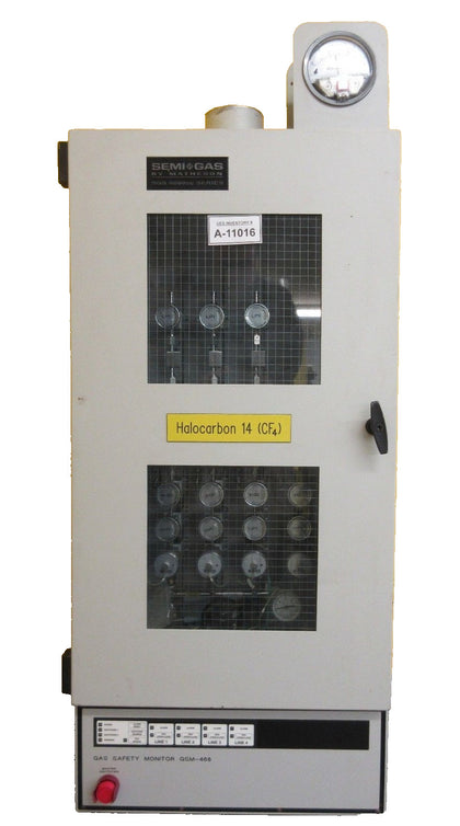 Matheson SEMI-GAS GSM-468 Gas Safety Monitor Cabinet SGS Halocarbon 14 CF4 Used