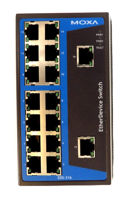 MOXA 1201003161015 16-Port Industrial Ethernet Switch EDS-316 New Surplus