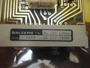 Balzers BG 527 032 BU 24V Relay PCB Card BG 527 108 AS Used Working