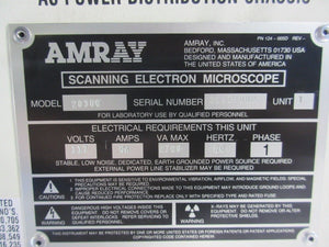 Amray 2030C Scanning Electron Microscope AC Power Distribution Chassis Used