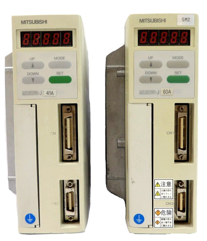 Mitsubishi MR-J60A MR-J40A AC Servo Drive MELSERVO Reseller Lot of 2 Working