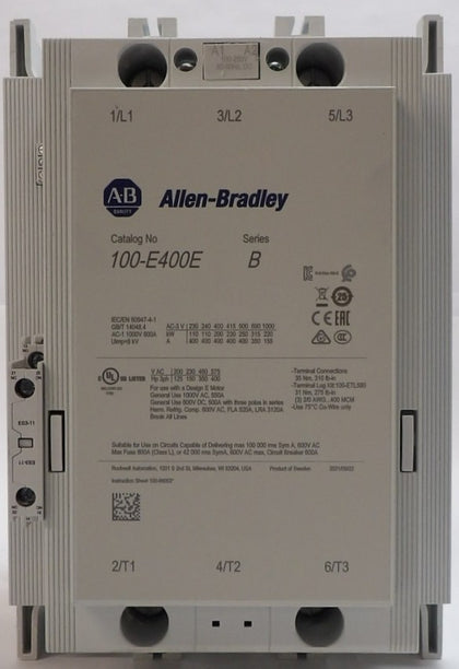 AB Allen-Bradley 100-E400E 3-Pole Contactor Series B 100-ES3-11 New Surplus