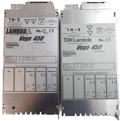 Lambda V404P4K Modular Power Supply Assembly Vega 450 Lot of 2 Working