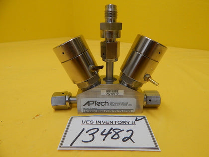 APTech AP3550S DUAL V FV4FV4FV4 HPS/2 3-Way Pneumatic Valve Used Working
